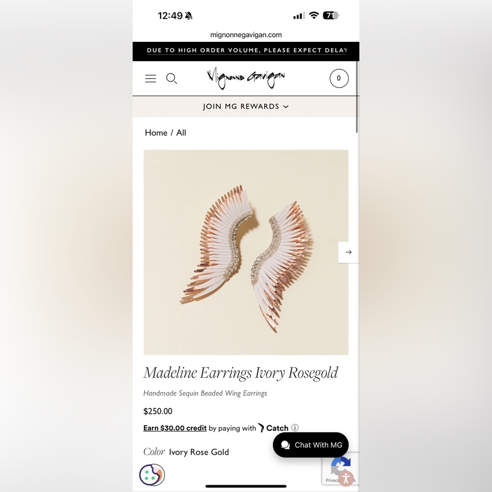 Madeline Earrings Ivory Rosegold